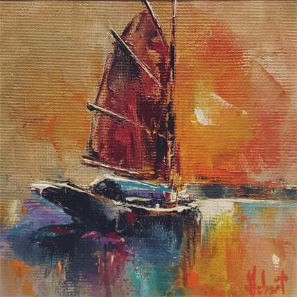 Pintura SOLEIL LEVANT por Hébert Franck | Pintura Figurative Oil Marine