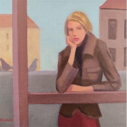 Peinture Pienso en ti par Ramat Manuel | Tableau Figuratif Acrylique, Huile Portraits