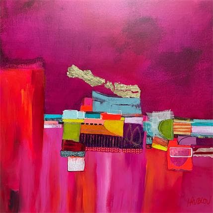 Painting La villa des cyprès by Lau Blou | Painting Abstract Acrylic Minimalist