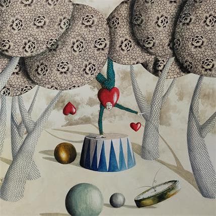 Peinture Che bello, qua cé un circo nuovo par Nai | Tableau Surréalisme Acrylique Paysages, scènes de vie