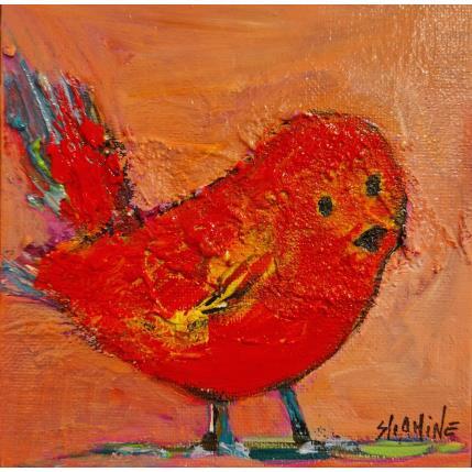 Peinture Rouge gorge par Shahine | Tableau  Huile