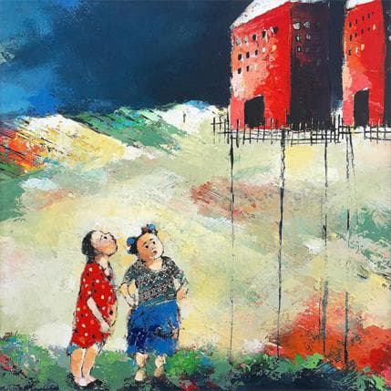 Peinture L.223 par Abiy | Tableau Art naïf Huile Paysages, scènes de vie