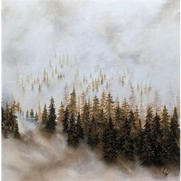 Pintura Brume automnale por Pressac Clémence | Pintura Figurative Oil Landscapes