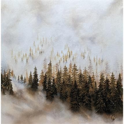 Peinture Brume automnale par Pressac Clémence | Tableau Figuratif Huile Paysages