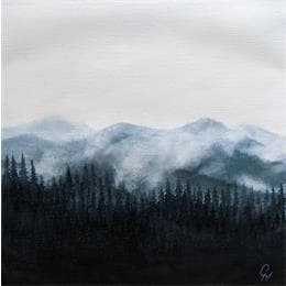 Pintura Forêt bleutée por Pressac Clémence | Pintura Figurative Oil Landscapes