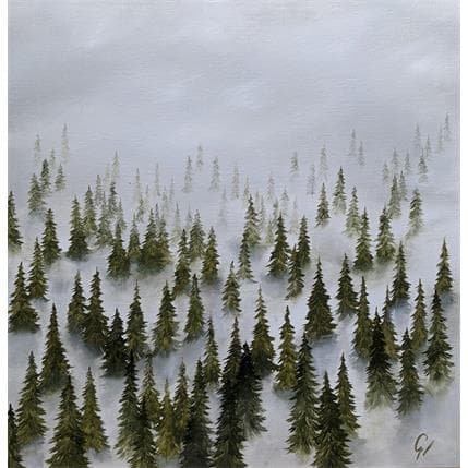 Peinture Grande brume par Pressac Clémence | Tableau Figuratif Huile Paysages