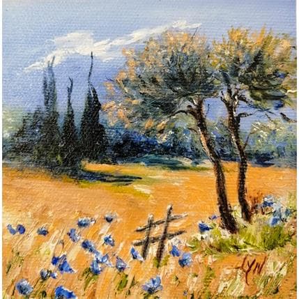 Peinture 2 pins par Lyn | Tableau Figuratif Huile Paysages