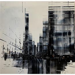 Painting Stamped by Rey Julien | Painting Abstract Acrylic, Wood Urban