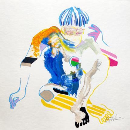 Peinture L'artiste par Cressanne | Tableau Art Singulier Acrylique Nu