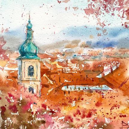 Peinture Spring in Prague par Volynskih Mariya  | Tableau Figuratif Aquarelle Architecture, Paysages, Urbain