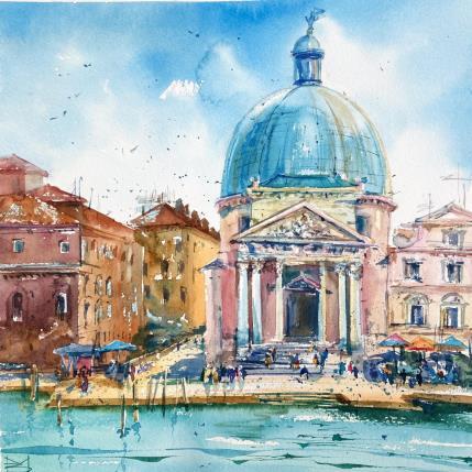 Peinture San Simeone grande par Volynskih Mariya  | Tableau  Aquarelle Architecture, Paysages, Urbain