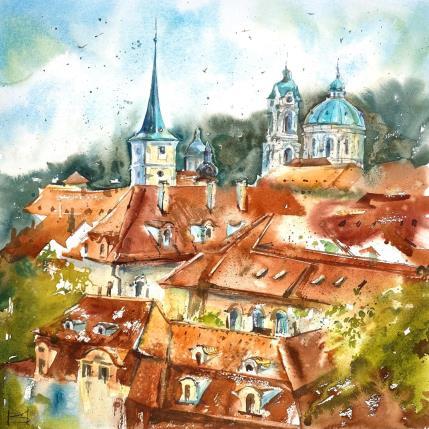 Peinture Czech roofs par Volynskih Mariya  | Tableau Figuratif Aquarelle Architecture, Paysages, Urbain