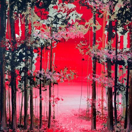 Peinture De rouge et d'or par Locoge Alice | Tableau  Acrylique