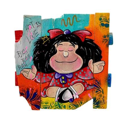 Peinture Peace par Molla Nathalie  | Tableau Pop-art Acrylique, Bois Portraits