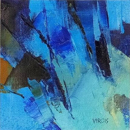 Peinture MORNING RAIN par Virgis | Tableau Abstrait Huile Minimaliste