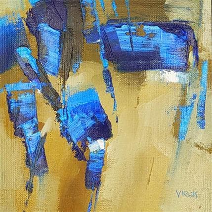 Peinture BLUE CLOUDS par Virgis | Tableau Abstrait Huile Minimaliste