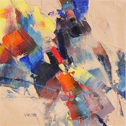 Painting ON A PINK BACKGROUND by Virgis | Painting Abstract Oil Minimalist, Pop icons