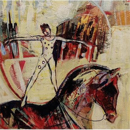 Painting L'EQUILIBRE by Machi | Painting Figurative Acrylic, Oil Life style