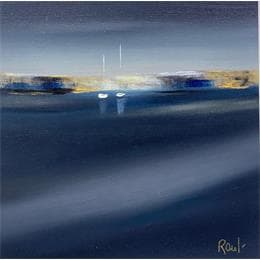 Peinture Horizon 35 par Roussel Marie-Ange et Fanny | Tableau Figuratif Huile Marine, Paysages