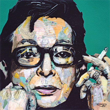 Peinture Marguerite Duras par G.C.Popartist | Tableau Pop-art Acrylique, Collage, Graffiti Icones Pop
