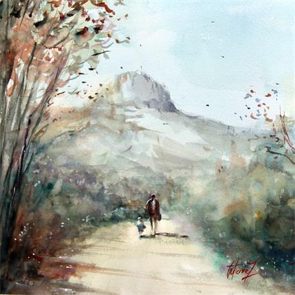 Peinture Balade en Provence par Gutierrez | Tableau Figuratif Aquarelle Paysages