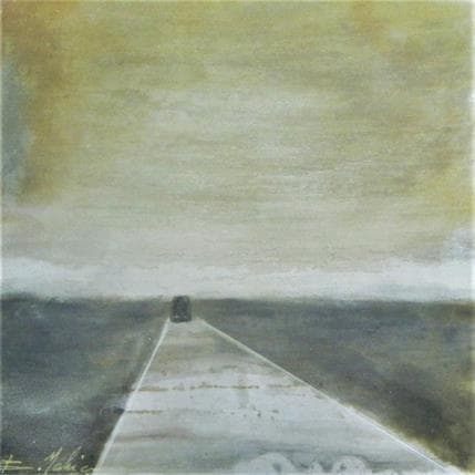 Peinture Route des Corbières par Mahieu Bertrand | Tableau Art Singulier Métal Paysages