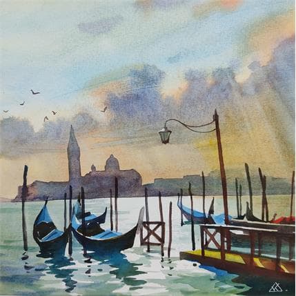 Peinture Venice - oct.9 par Khodakivskyi Vasily | Tableau Figuratif Aquarelle Urbain
