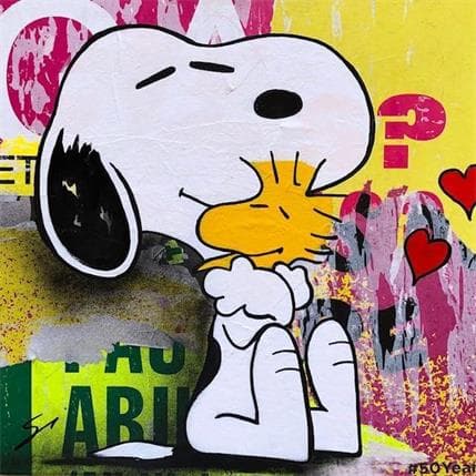 Peinture snoopy loves U par Mestres Sergi | Tableau Pop-art Acrylique, Graffiti Icones Pop, Urbain