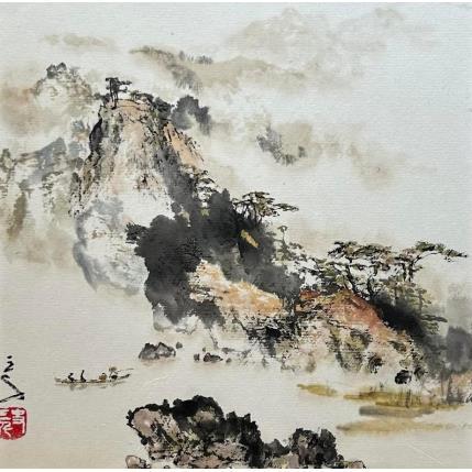 Peinture Boating along the Mountain par Sanqian | Tableau