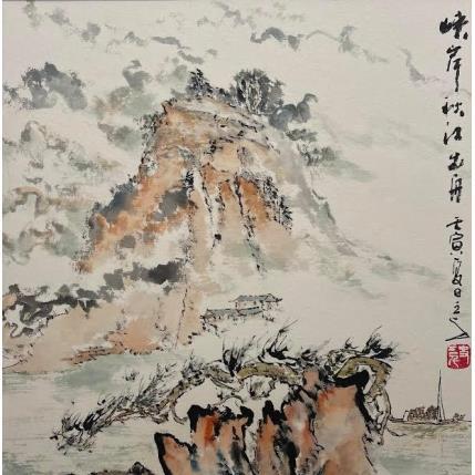 Peinture Boating in Automn par Sanqian | Tableau Figuratif Paysages