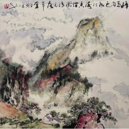 Peinture Brilliant mountains par Sanqian | Tableau Art naïf Paysages