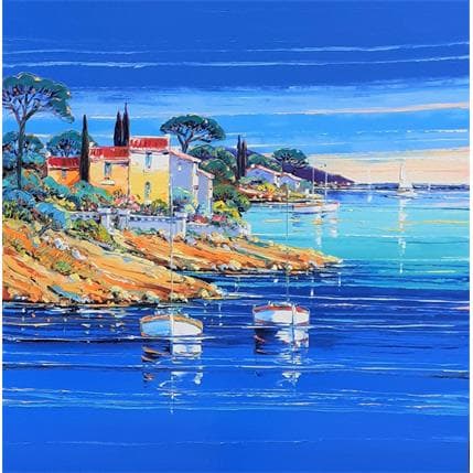 Painting Crique à cap d'antibes by Corbière Liisa | Painting Figurative Oil Landscapes