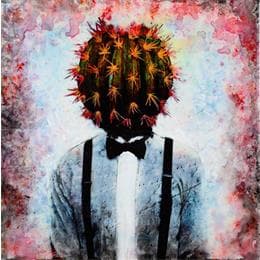 Peinture En tirantes y pajarita par Bofill Laura | Tableau Figuratif Acrylique, Bois Portraits