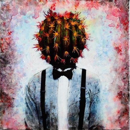 Peinture En tirantes y pajarita par Bofill Laura | Tableau Figuratif Acrylique, Bois Portraits