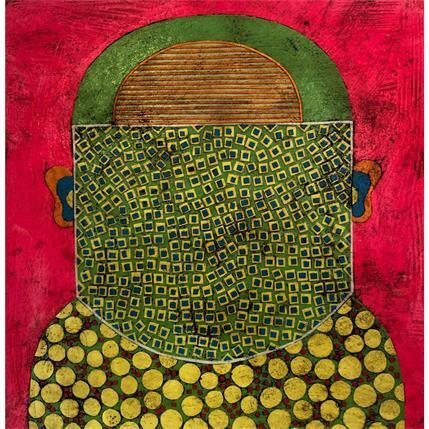 Peinture Green Witness 4 par Ortiz Gustavo | Tableau Art Singulier Bois, Collage Minimaliste