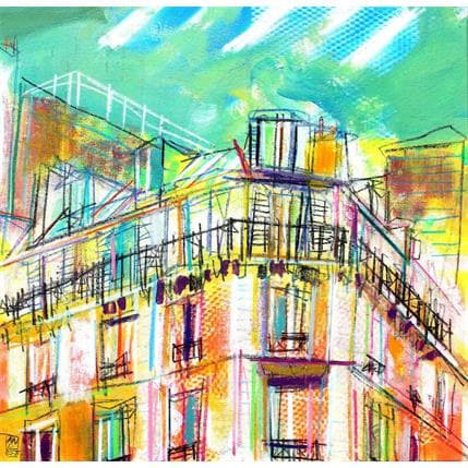 Gemälde L'été sonne à notre façade von Anicet Olivier | Gemälde  Acryl