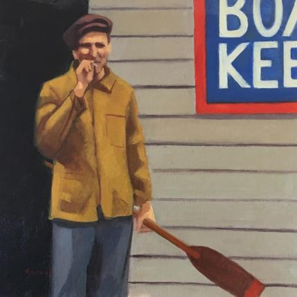 Peinture RED SWEARFER par Ramat Manuel | Tableau Figuratif Acrylique, Huile Portraits, scènes de vie