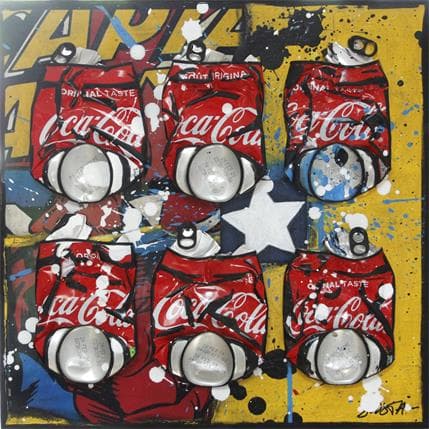 Peinture Coke in America par Costa Sophie | Tableau Pop Art Technique mixte icones Pop
