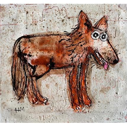 Painting The Grey Coyote of Arizona by Maury Hervé | Painting Figurative Animals