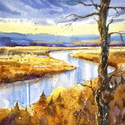 Peinture River par Volynskih Mariya  | Tableau Figuratif Aquarelle Nature, Paysages
