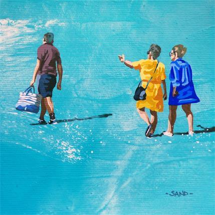 Peinture porteur guidé par Sand | Tableau Figuratif Acrylique Marine, Scènes de vie