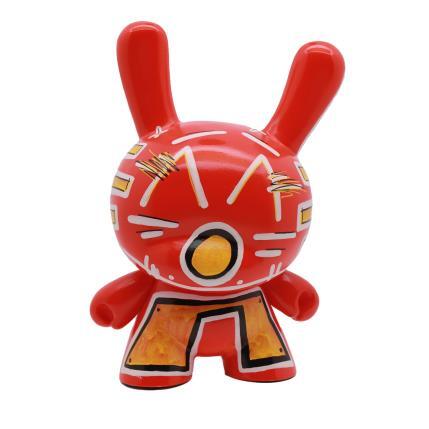 Sculpture Red & white Rabbit par Ralau | Sculpture Street Art Acrylique animaux