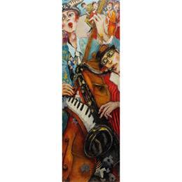 Pintura Big band et joyeuse impro por Garilli Nicole | Pintura Figurative Oil Life style