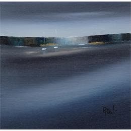 Pintura Horizon marin 37 por Roussel Marie-Ange et Fanny | Pintura Figurative Oil Landscapes, Marine