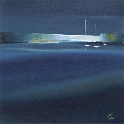 Gemälde Douceur nocturne 37 von Roussel Marie-Ange et Fanny | Gemälde Figurativ Öl Landschaften, Marine