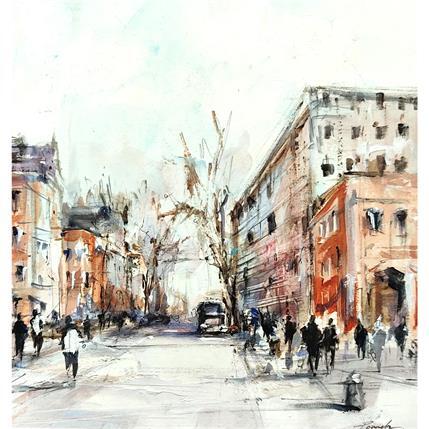 Peinture Toulouse centre ville par Poumelin Richard | Tableau Figuratif Acrylique, Huile scènes de vie, Urbain