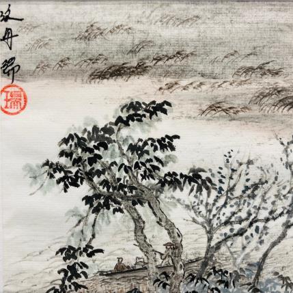 Painting Rafting on river by Amblard Rui | Painting Figurative Watercolor Landscapes