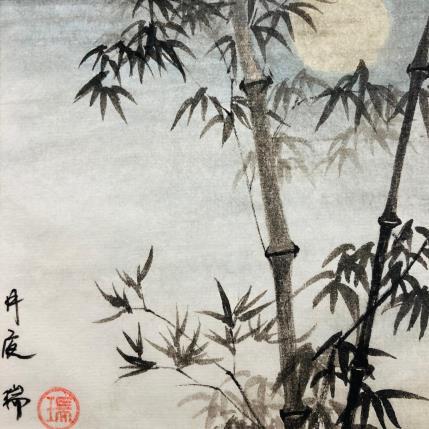 Peinture A moonlit night par Amblard Rui | Tableau Art naïf Aquarelle Paysages, scènes de vie