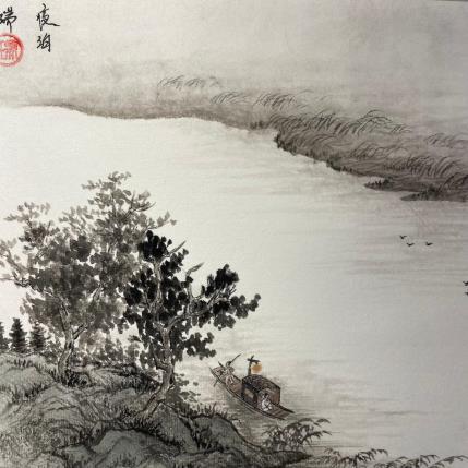 Peinture Mooring at night par Amblard Rui | Tableau  Aquarelle