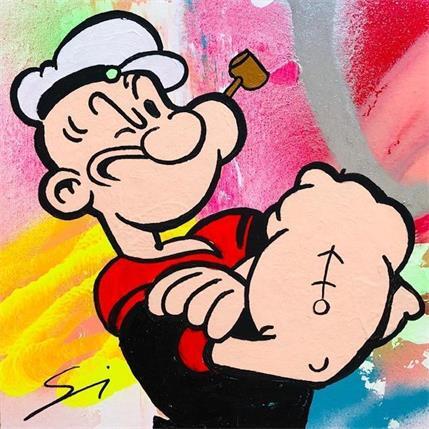 Peinture popeye par Mestres Sergi | Tableau Pop-art Acrylique, Carton, Graffiti Icones Pop